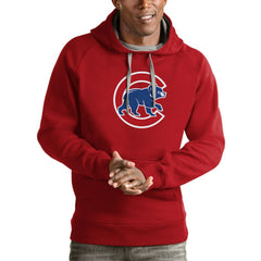 Chicago Cubs Antigua Victory Pullover Team Logo Hoodie - Red Hoodies