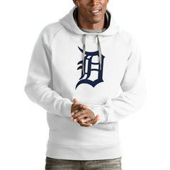 Detroit Tigers Antigua Victory Pullover Team Logo Hoodie - White Hoodies