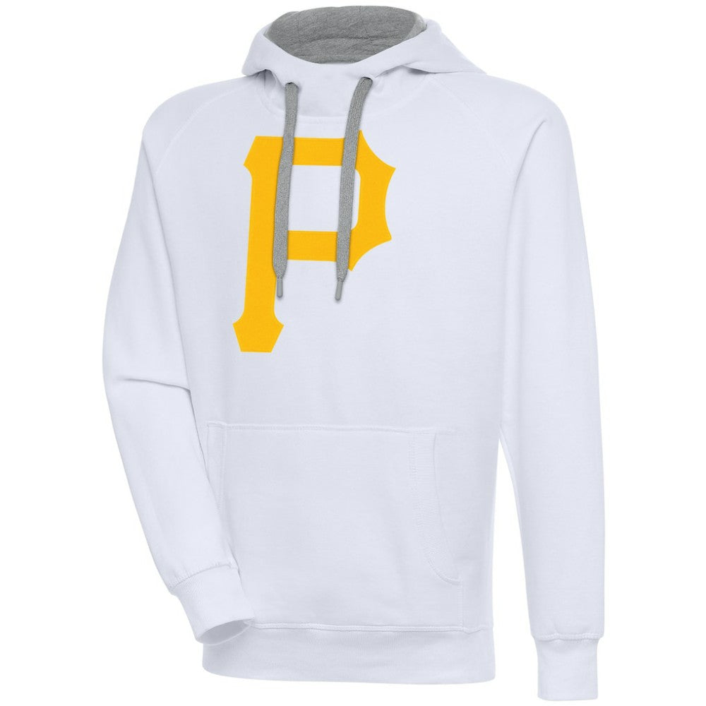 Pittsburgh Pirates Antigua Victory Pullover Team Logo Hoodie - White Hoodies