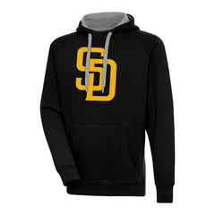 San Diego Padres Antigua Victory Pullover Team Logo Hoodie - Black Hoodies