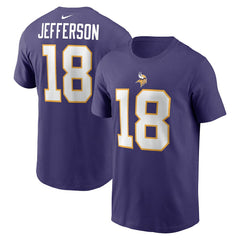 Justin Jefferson Minnesota Vikings Classic Player Name & Number T-Shirt - Purple T-shirts