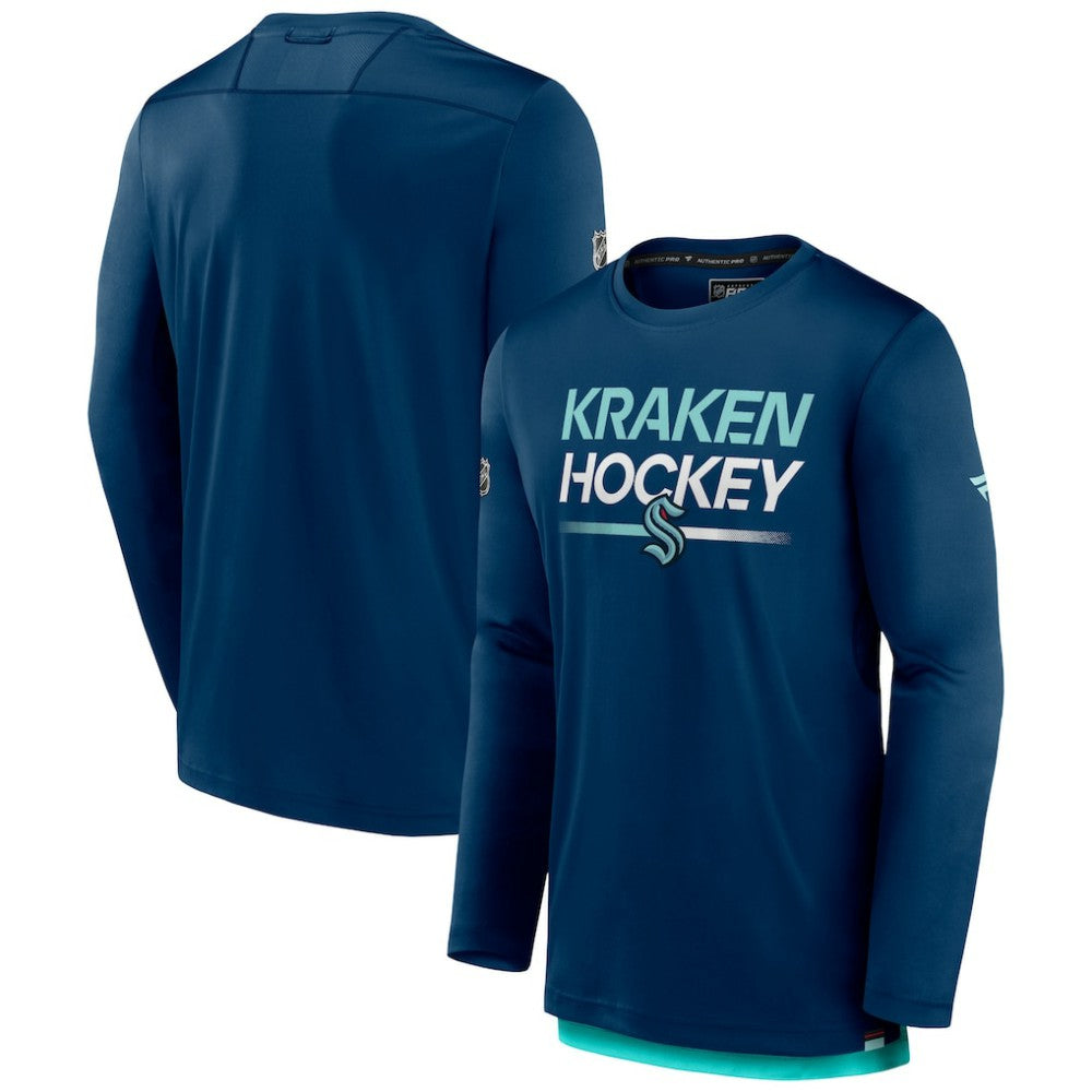 Seattle Kraken Fanatics Authentic Pro Long Sleeve T-Shirt - Deep Sea Blue | US 5100451