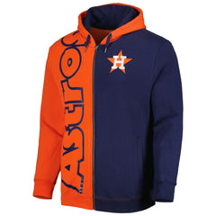 Houston Astros Mitchell & Ness Fleece Full-Zip Hoodie - Orange/Navy Hoodies