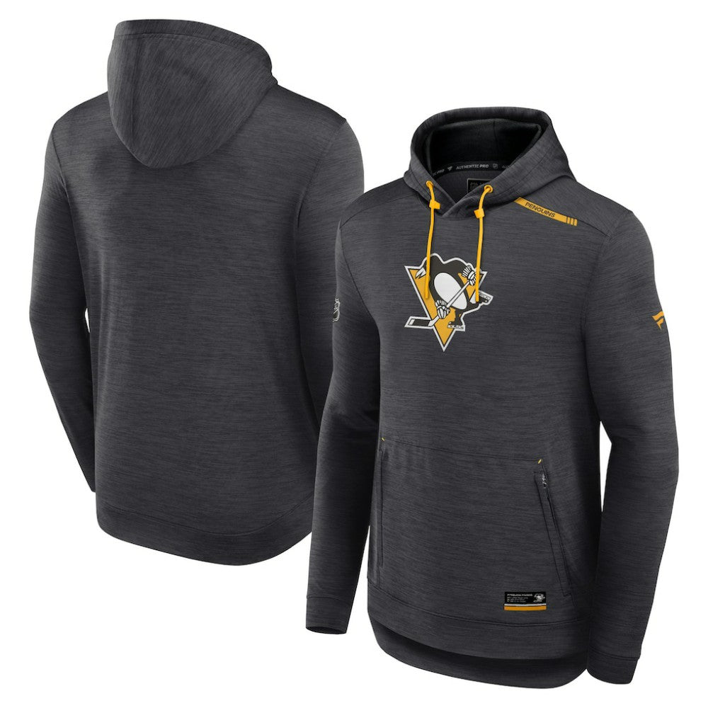 Pittsburgh Penguins Fanatics Authentic Pro Tech Pullover Hoodie - Heather Charcoal | US 5101370