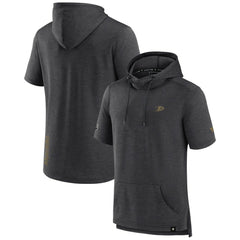 Anaheim Ducks Fanatics Authentic Pro Short Sleeve Pullover Hoodie - Heather Charcoal | US 5101484