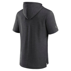 Calgary Flames Fanatics Authentic Pro Short Sleeve Pullover Hoodie - Heather Charcoal | US 5101485