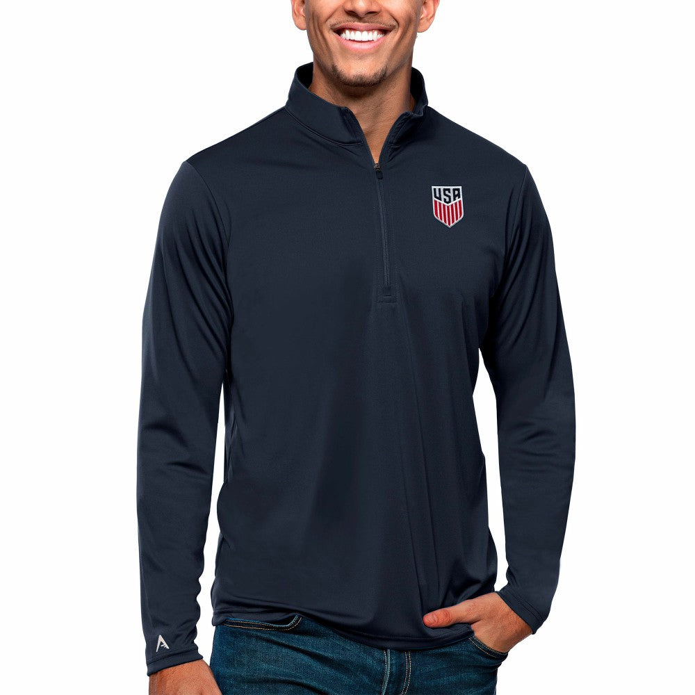 USMNT Antigua Tribute Quarter-Zip Pullover Top Navy