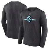 Seattle Kraken Fanatics Authentic Pro Secondary Long Sleeve T-Shirt - Heather Charcoal | US 5103677