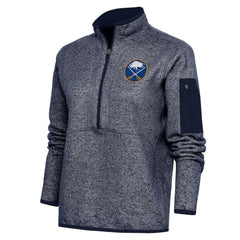 Buffalo Sabres Antigua Women's Team Logo Fortune Quarter-Zip Jacket - Heather Navy | US 5104395
