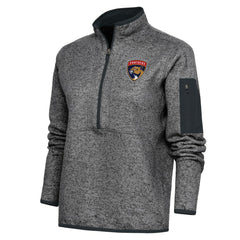 Florida Panthers Antigua Women's Team Logo Fortune Quarter-Zip Jacket - Heather Charcoal | US 5104429