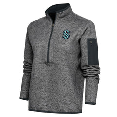 Seattle Kraken Antigua Women's Team Logo Fortune Quarter-Zip Jacket - Heather Charcoal | US 5104476
