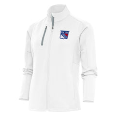 New York Rangers Antigua Women's Team Logo Generation Full-Zip Jacket - White | US 5104563