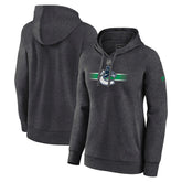 Vancouver Canucks Fanatics Women's Authentic Pro Core Secondary Fleece Pullover Hoodie - Heather Charcoal | US 5105122