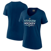 Seattle Kraken Fanatics Women's Authentic Pro V-Neck T-Shirt - Deep Sea Blue | US 5105420