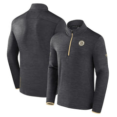 Boston Bruins Fanatics Authentic Pro Quarter-Zip Pullover Top - Heather Charcoal | US 5105859