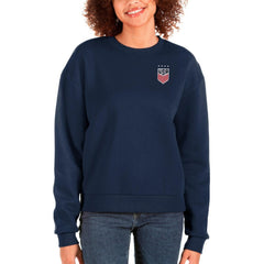 USWNT Antigua Women's Victory Crewneck Pullover Sweatshirt Navy