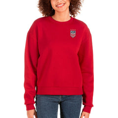 USWNT Antigua Women's Victory Crewneck Pullover Sweatshirt Red