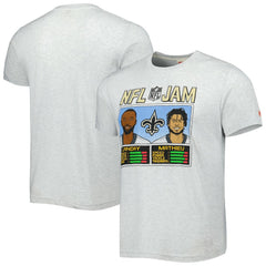 Jarvis Landry & Tyrann Mathieu New Orleans Saints Homage Unisex NFL Jam Tri-Blend T-Shirt - Heather Gray T-shirts