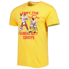 Len Dawson Kansas City Chiefs Homage Unisex Caricature Retired Player Tri-Blend T-Shirt - Gold T-shirts