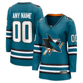 San Jose Sharks Fanatics Women's Home Breakaway Custom Jersey - Teal | US 5111273