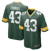 Kiondre Thomas Green Bay Packers Game Player Jersey - Green Jerseys