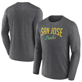 San Jose Sharks Fanatics Special Edition 2.0 Scoring Chance Long Sleeve T-Shirt - Heather Charcoal | US 5114149