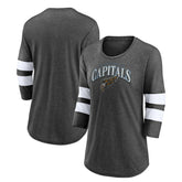 Washington Capitals Fanatics Women's Special Edition 2.0 Barn Burner 3/4 Sleeve T-Shirt - Heather Charcoal | US 5114186