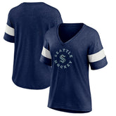 Seattle Kraken Fanatics Women's Special Edition 2.0 Ring The Alarm V-Neck T-Shirt - Heather Navy | US 5114308