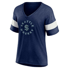 Seattle Kraken Fanatics Women's Special Edition 2.0 Ring The Alarm V-Neck T-Shirt - Heather Navy | US 5114308