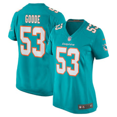 Cameron Goode Miami Dolphins Women's Game Player Jersey - Aqua Jerseys