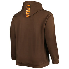 Cleveland Browns Big & Tall Logo Pullover Hoodie - Brown Hoodies