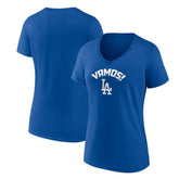 Los Angeles Dodgers Women's Vamos V-Neck T-Shirt - Royal T-shirts