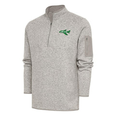New York Jets Antigua Throwback Fortune Quarter-Zip Pullover Jacket - Oatmeal Pullover