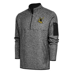 Pittsburgh Steelers Antigua Throwback Fortune Quarter-Zip Pullover Jacket - Heather Black Pullover