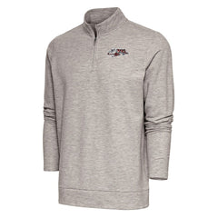 Cincinnati Bengals Antigua Team Logo Throwback Gambit Quarter-Zip Pullover Top - Oatmeal Pullover