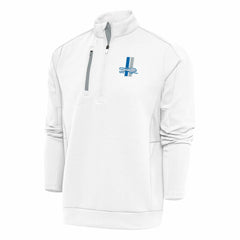 Detroit Lions Antigua Team Logo Throwback Generation Quarter-Zip Pullover Top - White Pullover