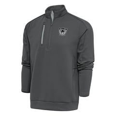 Las Vegas Raiders Antigua Team Logo Throwback Generation Quarter-Zip Pullover Top - Charcoal Pullover