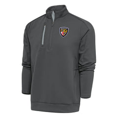 Baltimore Ravens Antigua Team Logo Throwback Generation Quarter-Zip Pullover Top - Charcoal Pullover