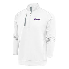 Minnesota Vikings Antigua Team Logo Throwback Generation Quarter-Zip Pullover Top - White Pullover