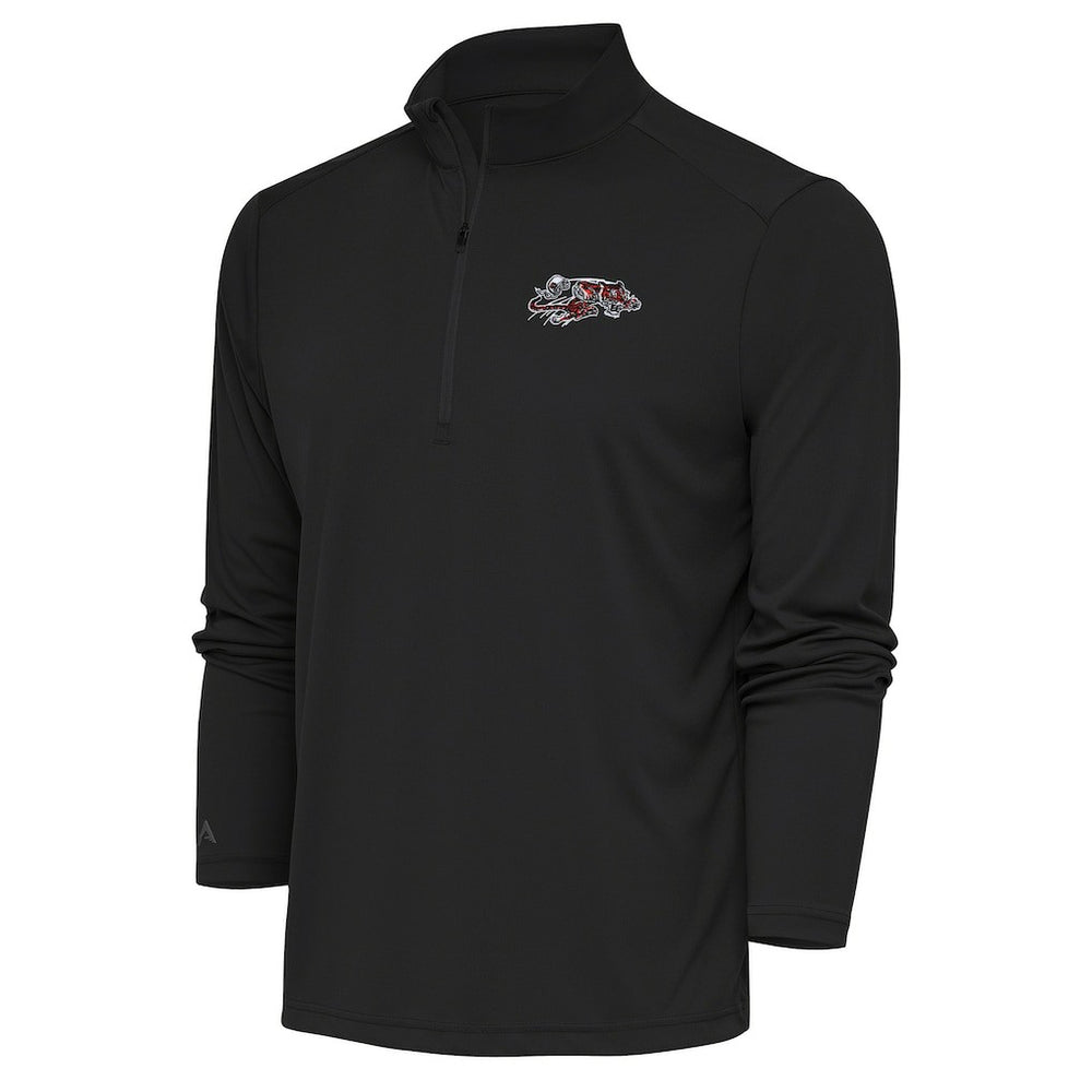 Cincinnati Bengals Antigua Team Logo Throwback Tribute Quarter-Zip Pullover Top - Charcoal Pullover