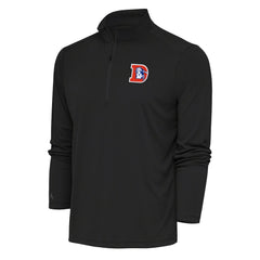 Denver Broncos Antigua Team Logo Throwback Tribute Quarter-Zip Pullover Top - Charcoal Pullover