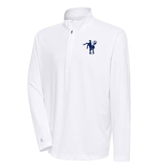 Indianapolis Colts Antigua Team Logo Throwback Tribute Quarter-Zip Pullover Top - White Pullover