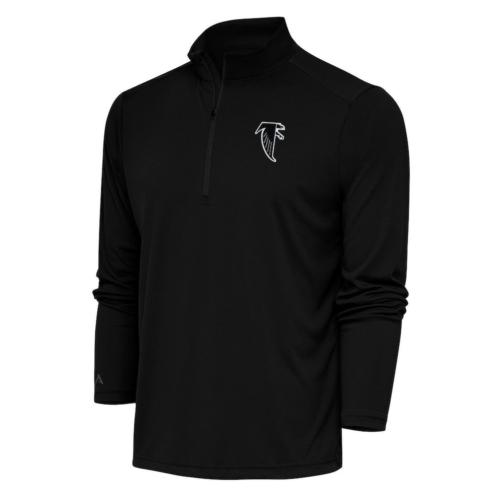 Atlanta Falcons Antigua Team Logo Throwback Tribute Quarter-Zip Pullover Top - Black Pullover