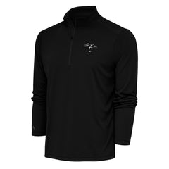 Carolina Panthers Antigua Team Logo Throwback Tribute Quarter-Zip Pullover Top - Black Pullover