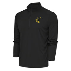 Pittsburgh Steelers Antigua Team Logo Throwback Tribute Quarter-Zip Pullover Top - Charcoal Pullover