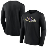 Baltimore Ravens Primary Team Logo Long Sleeve T-Shirt - Black T-shirts