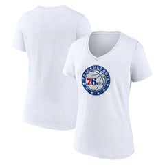 Philadelphia 76ers Women's Alternate Logo V-Neck T-Shirt White