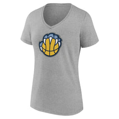 Memphis Grizzlies Women's Alternate Logo V-Neck T-Shirt Heather Gray