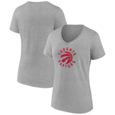 Toronto Raptors Women's Alternate Logo V-Neck T-Shirt Heather Gray