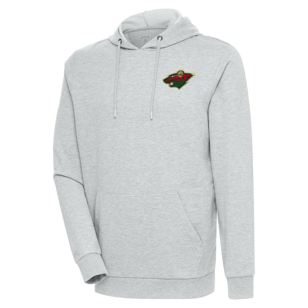 Minnesota Wild Antigua Action Chenille Pullover Hoodie - Heather Gray | US 5125807